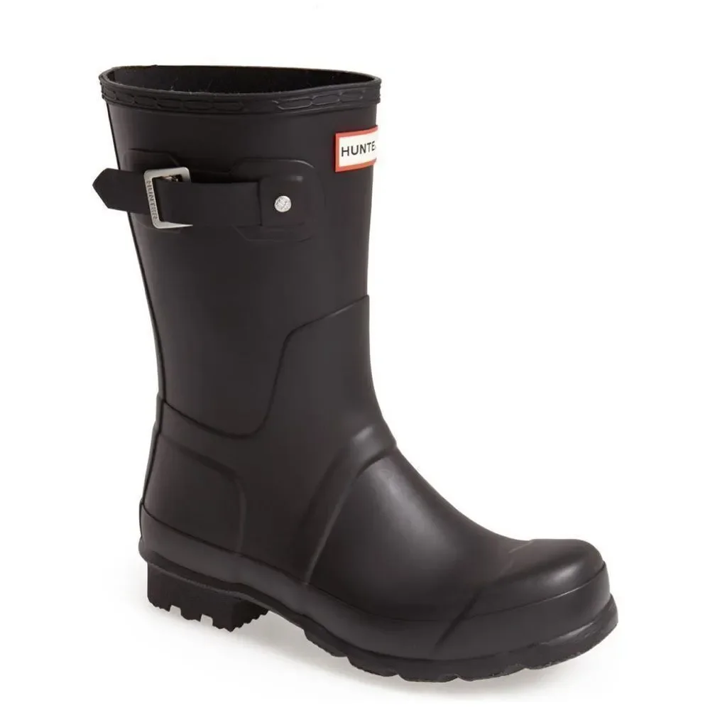 HUNTER Original Short Waterproof Rain Boot, Rubber‎ Black, Size 11, NWT